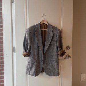 Vintage Plaid Oversized Dad Blazer Houndstooth